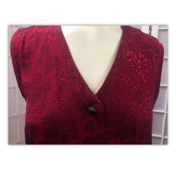Fine Line, blouse, red, accent floral, size S.: - Picture 4 of 9